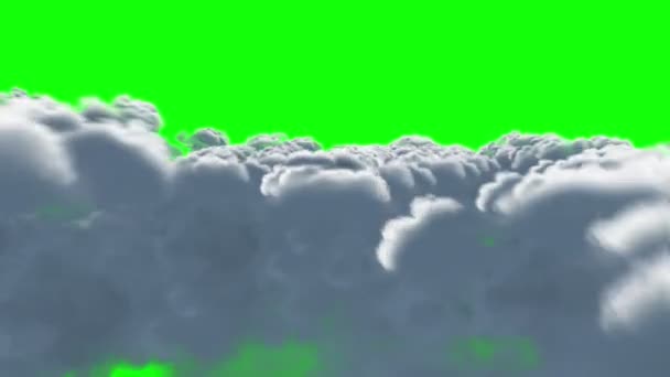 Flying through the clouds, green screen, seamless loop. - Video