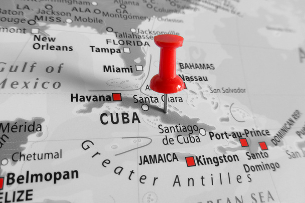 Vörös markerként sziget Kuba felett - Fotó, kép