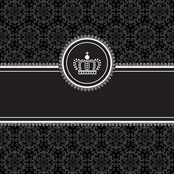 Marco negro sobre fondo de damasco
 - Vector, Imagen