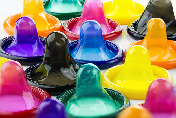 Buntes Kondom - Foto, Bild