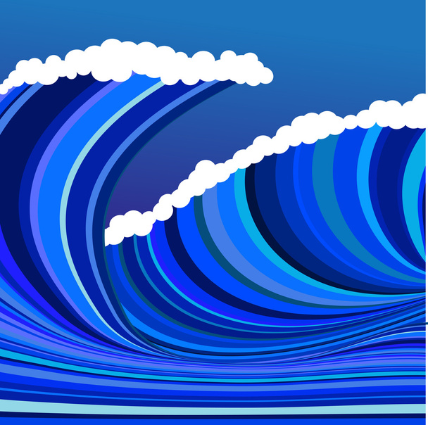 Blauer Wellenvektor - Vektor, Bild