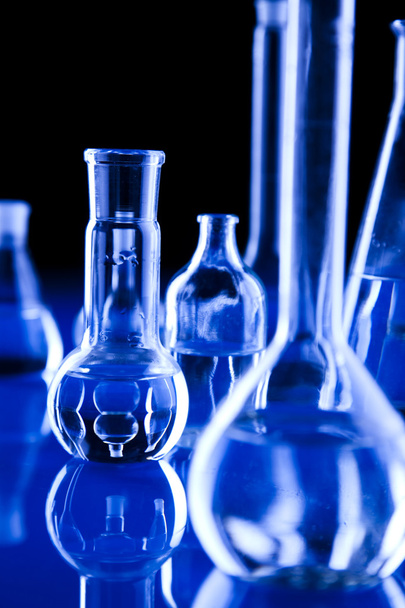 Blue chemistry vials - Foto, immagini