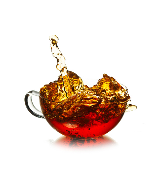 kopje thee met splash - Foto, afbeelding