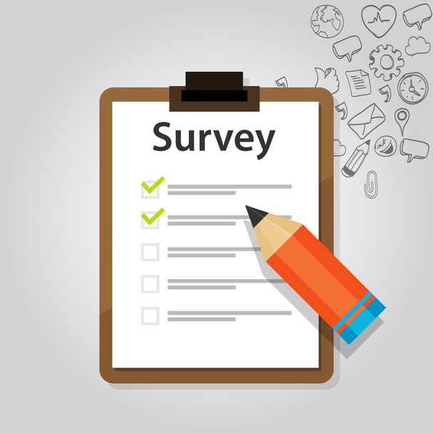 survey online customer test check - Vector, Image