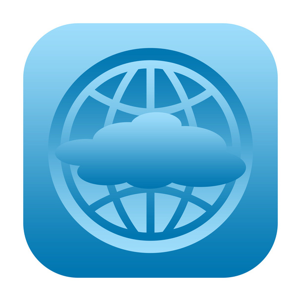 Globe en cloud pictogram - Foto, afbeelding
