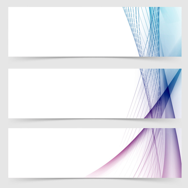 wavy abstract headers layout - Vector, Image