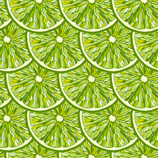 Seamless pattern from slice of ripe delicious limes - Vector, Image