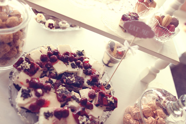 Delicious mix of sweets on table - 写真・画像