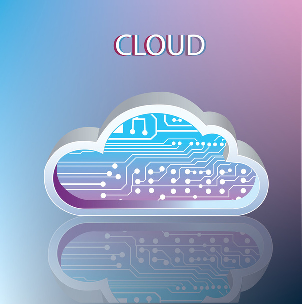 Koncepcja komputerowych technologii chmury - Wektor, obraz