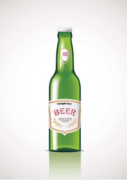 green beer bottle - Vetor, Imagem