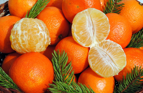 mandarin és clementine háttér - Fotó, kép