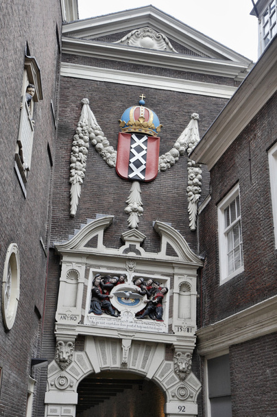 Holland, Amsterdam, the facade of a 1581 old house - Photo, Image