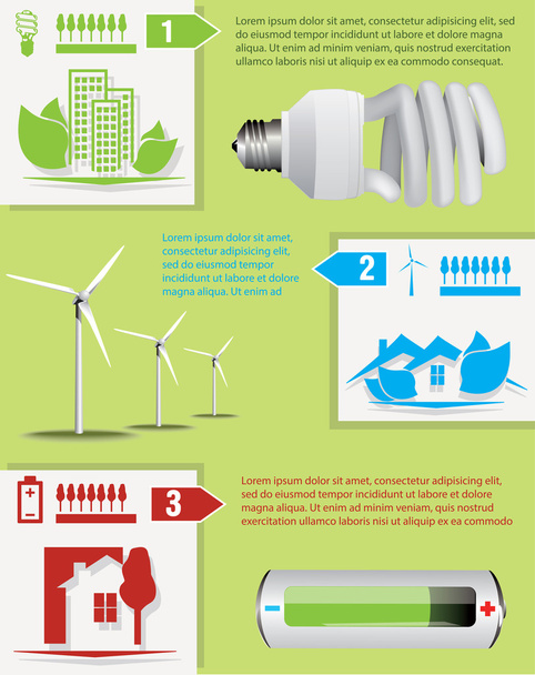 Infografía de ahorro de energía
 - Vector, imagen