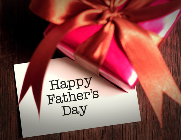 Card of happy fathers day and prensent box - Photo, Image