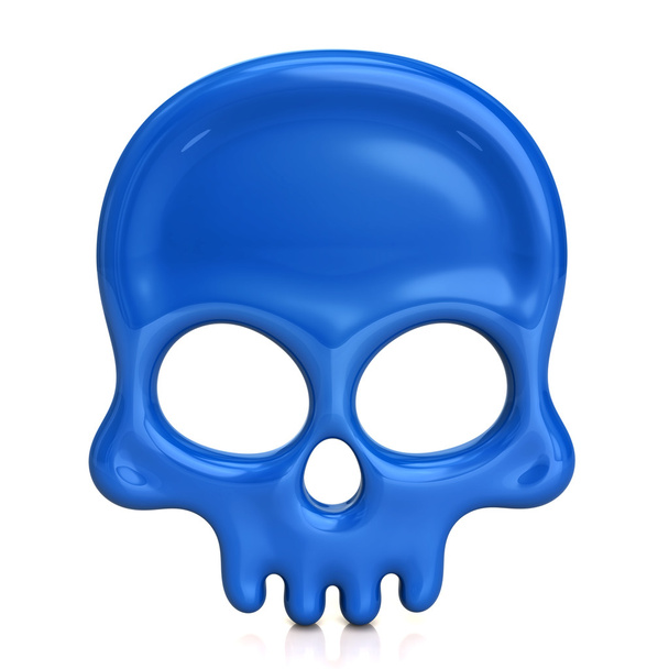 Blue dead man skull icon - Фото, зображення