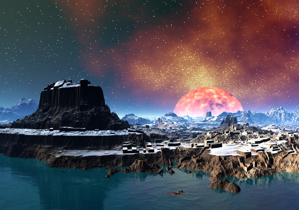 φανταστικό πλανήτη κοντά ένα Κυρ 01 - Φωτογραφία, εικόνα