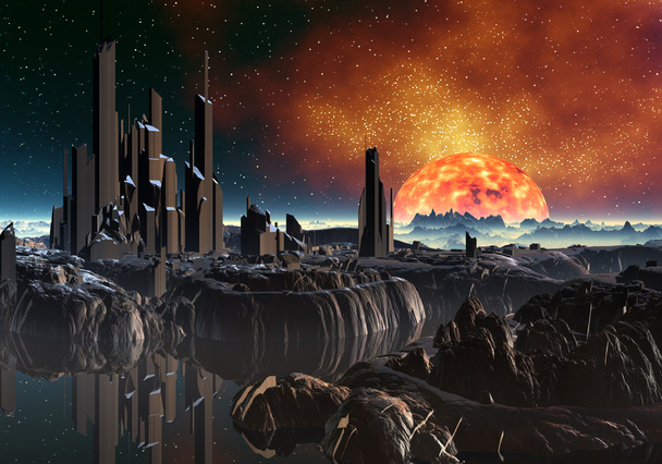 w pobliżu słońca 02 planety fantasy - Zdjęcie, obraz