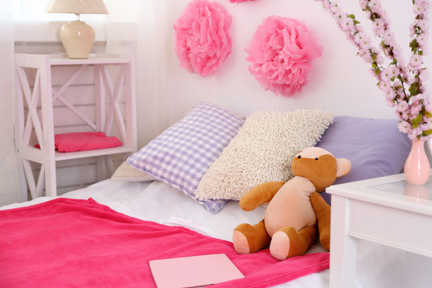Beautiful pink girls bedroom - Valokuva, kuva