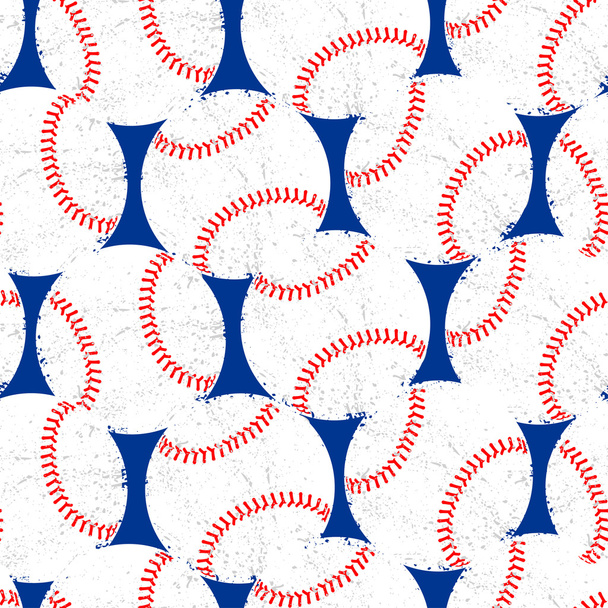 Pelotas de béisbol con textura angustiada patrón sin costuras
 - Vector, Imagen