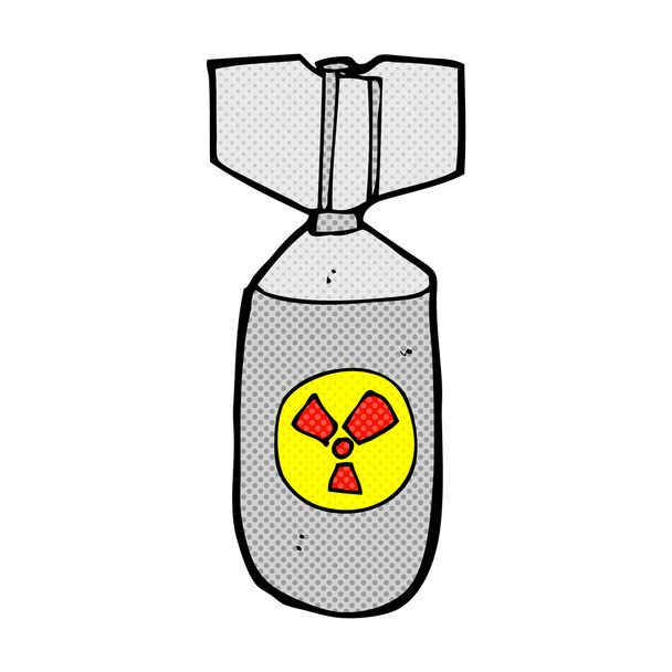 cómic dibujos animados bomba nuclear
 - Vector, Imagen