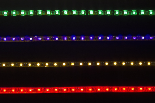 Different LED strips on black background 2 - Photo, Image