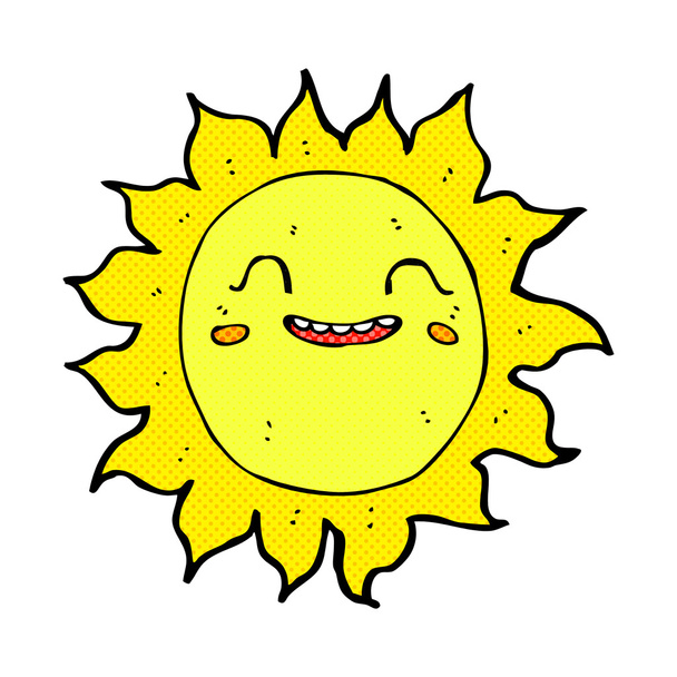 comic cartoon happy sun - Vektori, kuva