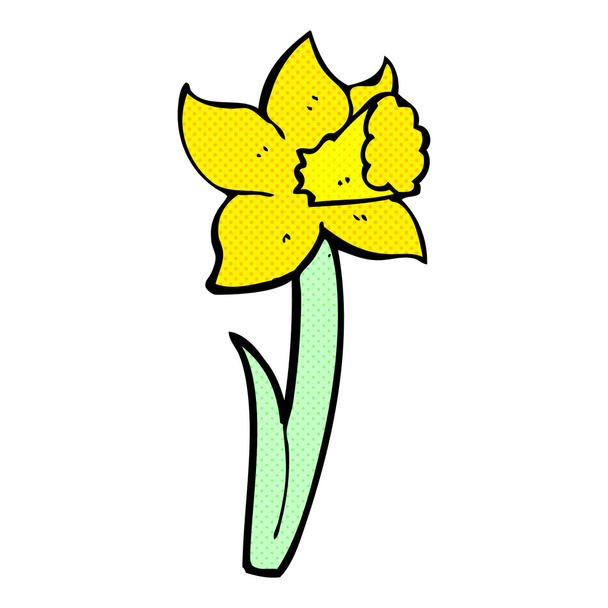 comic cartoon daffodil - Vector, Image