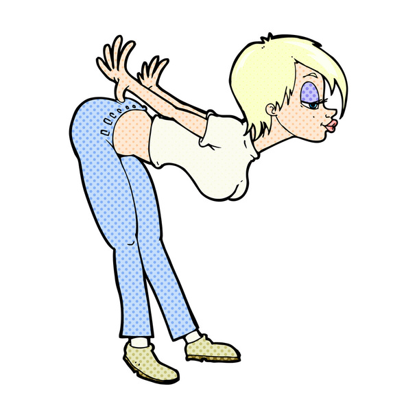 historieta de dibujos animados mujer sexy
 - Vector, Imagen