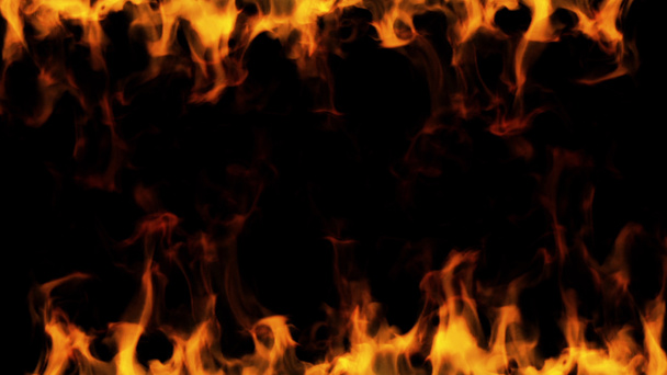 tűz lángok egy fekete háttér - Fotó, kép