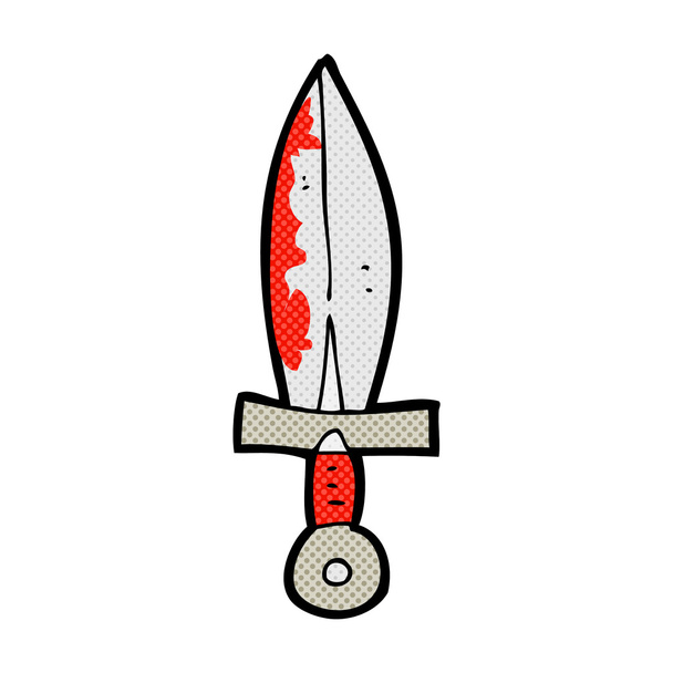 comic cartoon bloody sword - Vector, Image