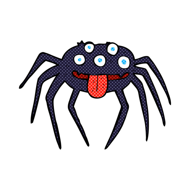 comic cartoon gross halloween spider - Vektör, Görsel