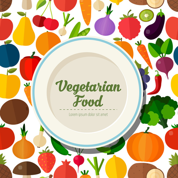 Vegetarian food background.  - Vector, Imagen