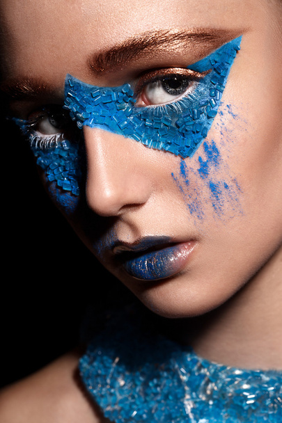 fashion model with creative makeup - Photo, Image