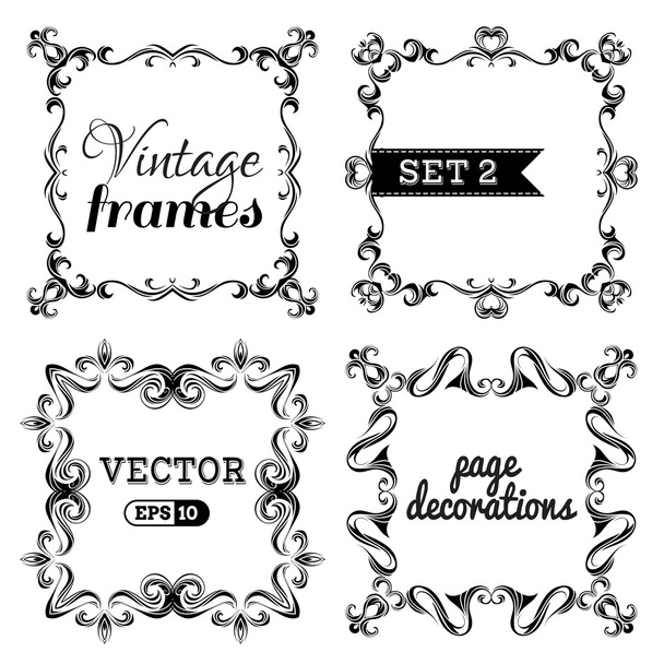 Retro vintage frames. - Vector, Imagen