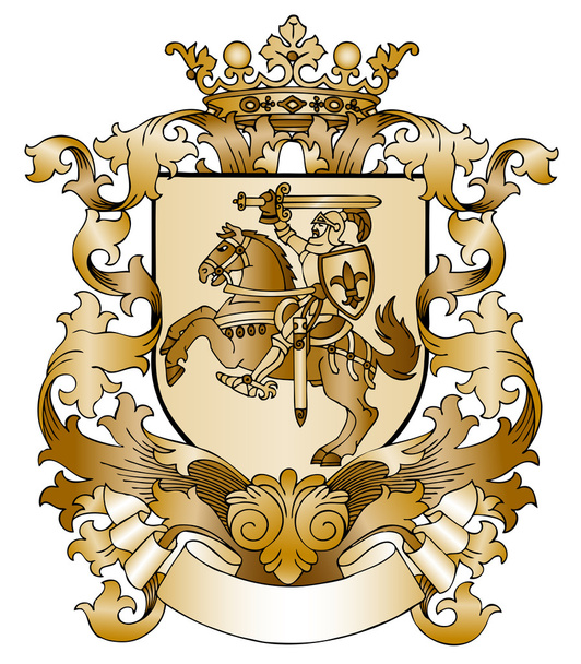 Escudo de armas dibujado a mano - Vector, Imagen