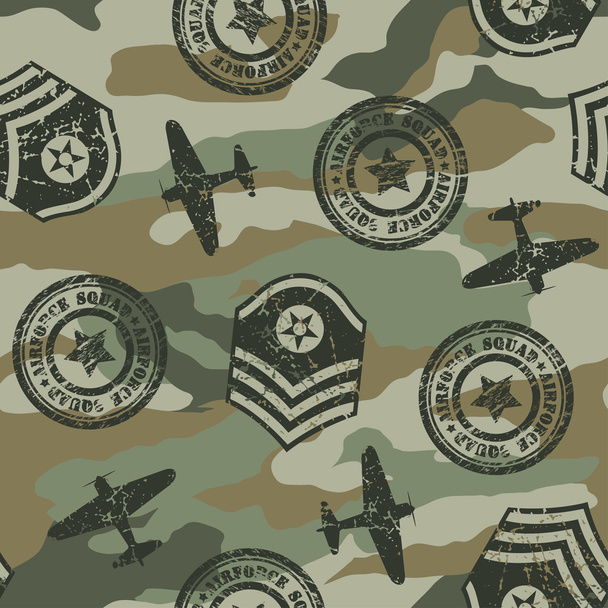 軍のバッジのシームレス パターン - ベクター画像