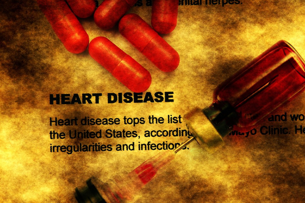 Koncepcja grunge choroby serca - Zdjęcie, obraz