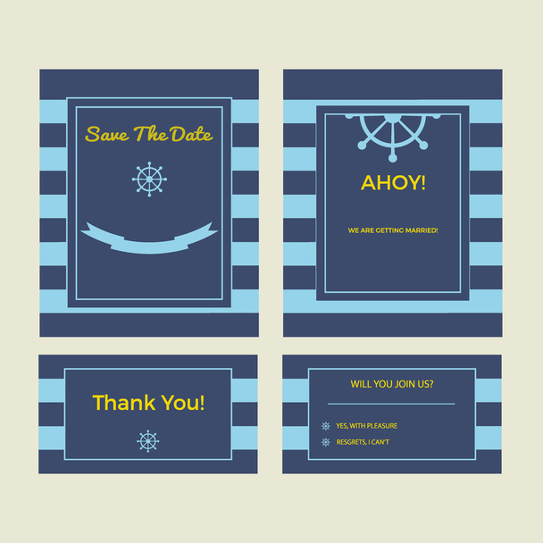 Set of wedding cards - Vector, Image