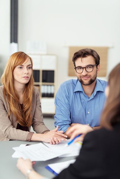 Young couple meeting with a broker - Photo, Image