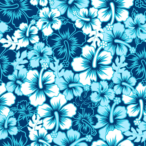 Surf floral hibiscus seamless pattern - Vector, Image