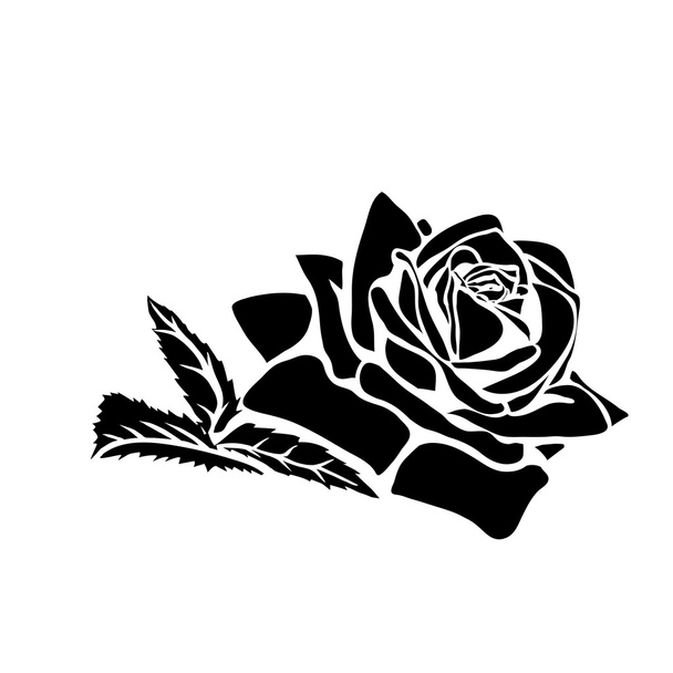 silhouette of rose - Διάνυσμα, εικόνα