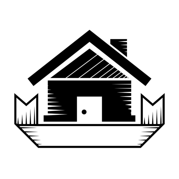 リボンを家のシンボル - ベクター画像