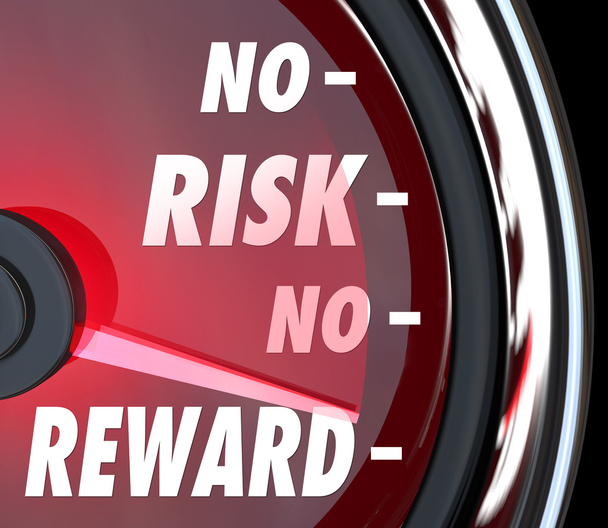 No Risk No Reward Words Speedometer Investment ROI - Photo, Image