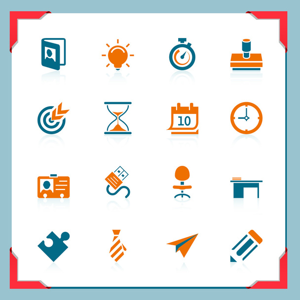 Бизнес и офисные иконки в серии рамок
 - Вектор,изображение