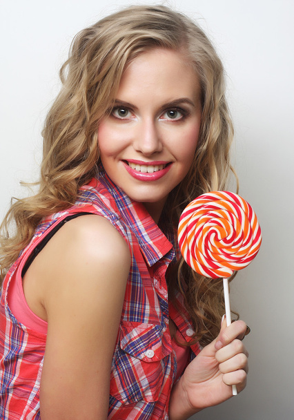  young girl with lolipop - Photo, image