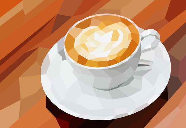 Low poly cup coffee - Vector, Image
