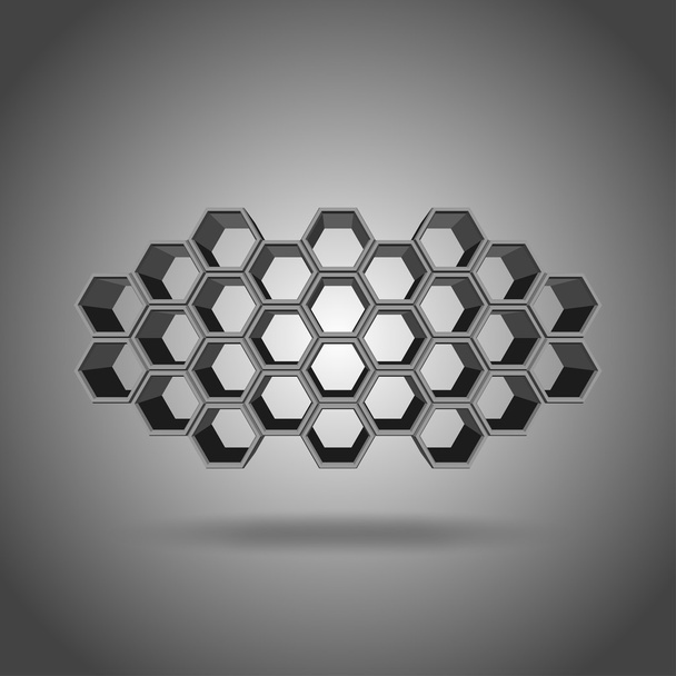 3D zeshoek patroon - Vector, afbeelding