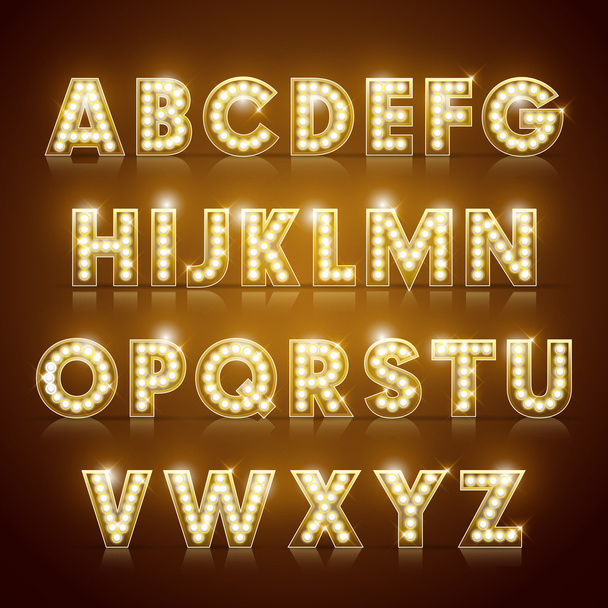 modern lighting alphabet set - Vektor, Bild