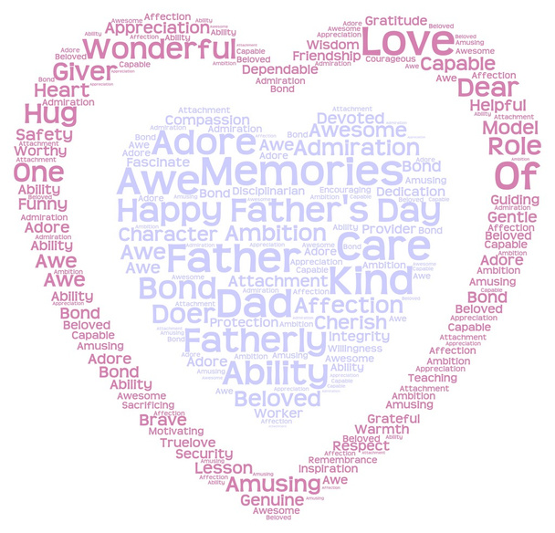 Tag cloud of father's day in double heart shape - Photo, Image