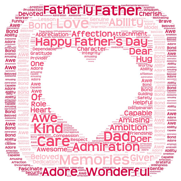 Tag cloud of father's day in heart shape in a box - Photo, Image